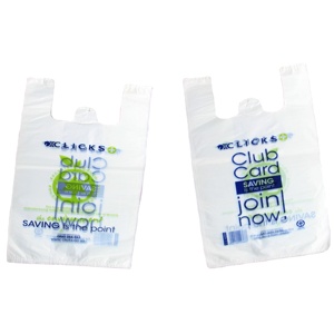 Cheap Reusable PE Customized T shirt Shopping Vest Plastic Bag Bags