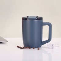 Tasse isotherme à double paroi de 15 oz en acier inoxydable 304 avec couvercle, personnalisable avec logo, pour thé, lait, café – Cadeau idéal – Vente chaude