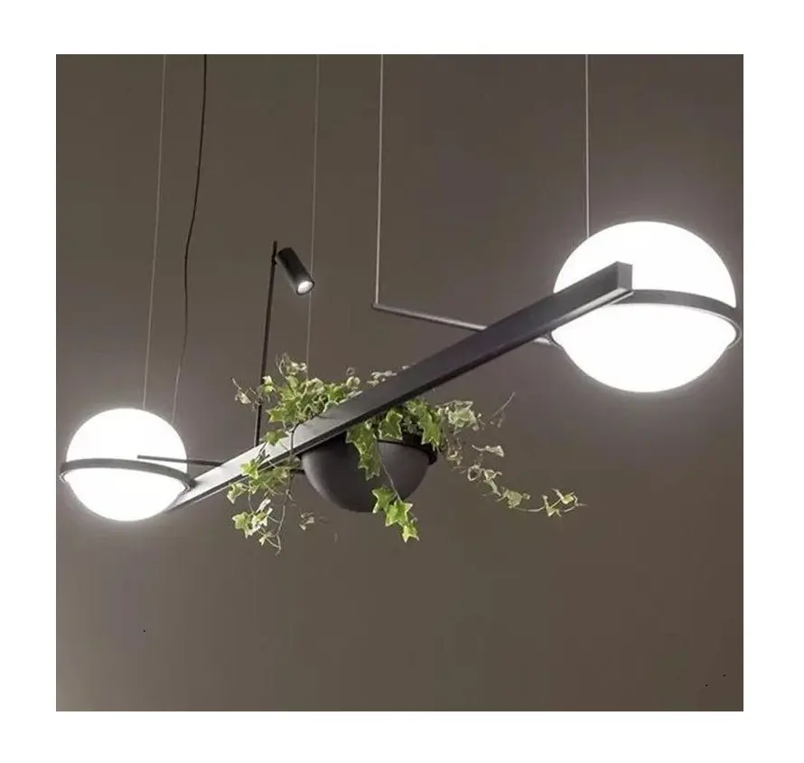 Moderne Opaal Glas Kroonluchters 2 Lijn Hanglamp Lampen Home Decor Verlichting Armatuur