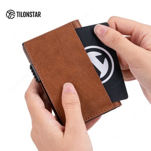 Billetera de Metal personalizada para hombre, billetera minimalista de cuero genuino, Rfid, de aluminio, nueva tendencia - Product Image 6