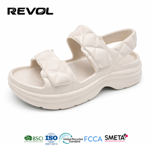 <span class=keywords><strong>Sandali</strong></span> Donna con Zeppa Alta e Cinturini Trapuntati, Simpatici <span class=keywords><strong>Sandali</strong></span> <span class=keywords><strong>Beige</strong></span> Stile Dad con Suola Morbida e Spessa, Scarpe Estive da Spiaggia per Camminare - Product Image 1