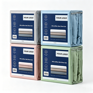 Parure de draps d'hôtel de luxe en microfibre douce, 1800 fils, poches profondes, 4 pièces, pour usage hôtelier - Product Image 1