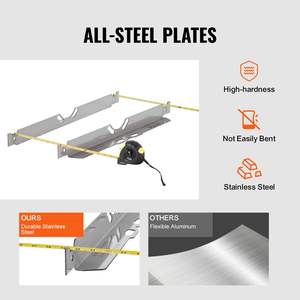 Lot de 2 plaques d'angle d'orteil en acier inoxydable, outil d'alignement de roue de mesure précis avec 2 rubans à mesurer et tableau de conversion - Product Image 5