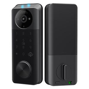 Tuya ứng dụng hai chiều âm thanh vân tay mật khẩu điện tử thông minh khóa cửa với máy ảnh và vân tay - Product Image 1