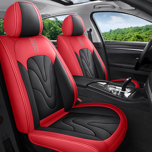 Nouveau <span class=keywords><strong>coussin</strong></span> de siège de <span class=keywords><strong>voiture</strong></span> en cuir nappa rouge toutes saisons 2025, respirant, universel, ensemble complet de housses de siège de <span class=keywords><strong>voiture</strong></span> - Product Image 1