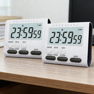 <span class=keywords><strong>Minuteur</strong></span> de cuisine numérique magnétique grand écran LCD, <span class=keywords><strong>chronomètre</strong></span> de cuisson, de douche et d'étude, réveil électronique, rappel de temps 24 heures, compte à rebours - Product Image 2
