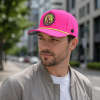 Casquette de golf personnalisée avec logo découpé au laser, respirante, avec cordon, patch en caoutchouc, imperméable, séchage rapide, casquette de sport 5 panneaux