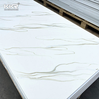 KKR pierre artificielle sans silice panneau de marbre blanc grande dalle feuille de surface solide acrylique pur modifié pour les comptoirs