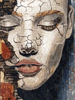 Portrait personnalisé motif d'art fait à la main pierre mosaïque carrelage Art peinture murale sol et mur