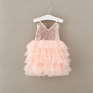 1 pezzo di pizzo di paillettes in tinta unita con etichetta privata per bambini vestiti estivi per neonati canotte per bambine - Product Image 1