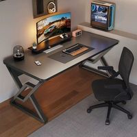 Bureau d'ordinateur moderne, table de jeu renforcée, table de jeu avec trous de câblage, plateau élargi, bureau simple pour chambre et étude