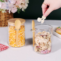 Contenants de stockage alimentaire en verre borosilicate de haute qualité pour la cuisine, 600 ml, transparents, étanches à l'humidité, hermétiques, durables, écologiques