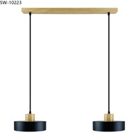 Lámpara Colgante de Madera y Metal Estilo Nórdico Postmoderno para Restaurante, Dormitorio, Sala de Estar, Hotel
