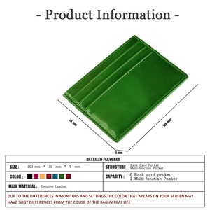 Vintage Genuine Oil Wax Leather Credit <b>Card</b> <b>Holder</b> for Credit <b>Card</b> - Product Image 5