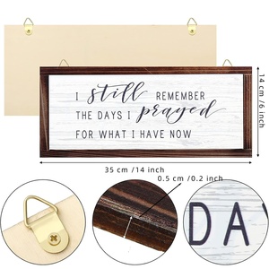 Targa in Legno Rustica da Appendere 'I Still Remember the Days', Placca da Parete Stile Fattoria su Sfondo Bianco - Product Image 6