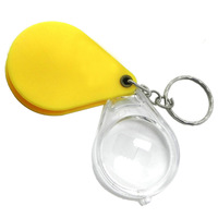 Loupe de lecture LARREX compacte et portable 10X en acrylique noir avec porte-clés, lentille pliable de 28 mm