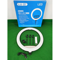Lampu kamera 22 inci 56cm dengan tiga tempat ponsel, lampu 3 tingkat lampu cincin Led kristal dapat disesuaikan