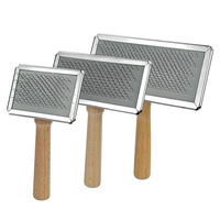 Brosse démêlante en bois massif pour chiens et chats – Peigne de toilettage pour animaux de compagnie – Élimine les nœuds et contrôle la perte de poils pour chiots et chatons