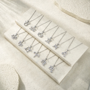 Collar con Colgante de Plata de Ley 925 Antideslustre con Símbolo del Horóscopo Virgo y Moissanita Brillante de Brillo Intenso - Product Image 5