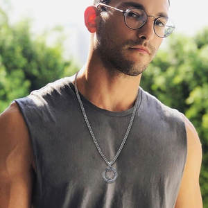 Merryshine 2025 925 perak murni vegvissir Norse Viking perhiasan Gotik kalung halus liontin kepala naga - Product Image 6