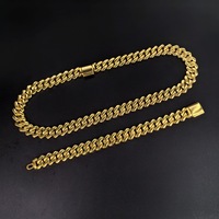 Collar de Cadena Cubana de Aleación para Hombre, Oro y Plata, Alto Brillo, Joyería Hip Hop, Accesorios de Moda, Regalo de Joyería