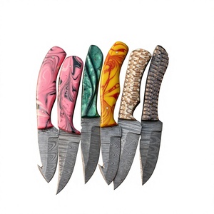 Cuchillo de hoja fija Drop Point de acero de Damasco forjado con mango de madera Pakka, personalizable, para caza, camping y supervivencia, 23 cm, fácil de transportar - Product Image 4