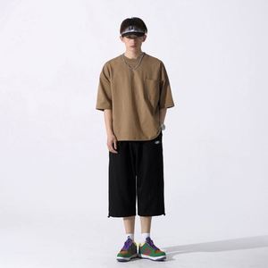 230GSM High-end Round Collar Pocket T-<b>shirt</b> Custom Oversized 100% Cotton Short Sleeve Printed logo - Product Image 2