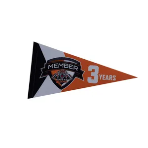 Ucuz keçe bayrağı, özelleştirilmiş keçe flamalar dekoratif futbol bayrağı kulübü üçgen flama bayrak