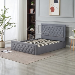 Lit capitonné moderne de luxe au design européen avec système de levage à gaz et rangement, mobilier de chambre à coucher avec <span class=keywords><strong>literie</strong></span> - Product Image 4