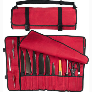 Échantillon gratuit Sac de couteau de chef personnalisé de haute qualité Fabriqué en polyester durable Sac à outils de cuisine Sac de chef portable grand format - Product Image 1