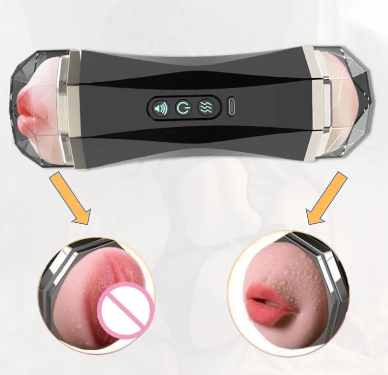 2023 novas chegadas Voice Interaction Double Head copo vibrador masturbação masculino Produtos Sexuais dos homens Exercício copo masturbação