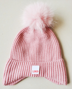 หมวกถักสำหรับเด็กมีพู่ประดับหูสำหรับฤดูใบไม้ร่วงฤดูหนาว - Product Image 5