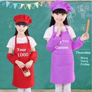 <span class=keywords><strong>Delantal</strong></span> sin mangas de algodón ecológico DIY para niños personalizable Mi Bo, 2 bolsillos, estampado de logotipo adhesivo, babero para jardín de infantes - Product Image 2