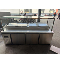 Station de préparation commerciale RUITAI, réfrigérateur en acier inoxydable, table de préparation pour sandwichs et pizzas, congélateur, bar à salades, réfrigérateur sous comptoir