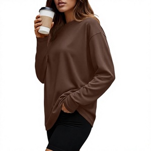 Camisetas de Manga Larga Extra Grandes para Mujer, al por Mayor, con Logotipo Personalizado OEM, Directo de Fábrica, Tops de Otoño 2026, Camisetas Básicas Casuales, Ropa Y2K - Product Image 3