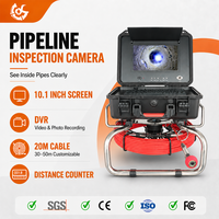 Caméra d'inspection de canalisation 10,1 pouces avec moniteur HD, câble, éclairage LED réglable 12 LED, DVR et kit compteur de distance