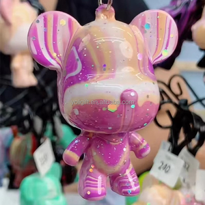Figurines d'action <span class=keywords><strong>Marvel</strong></span> DIY, porte-clés Ours à grande tête, modèle vierge Ours fluide, pendentif de sac à dos fait maison, pendentif de voiture, figurine - Product Image 3