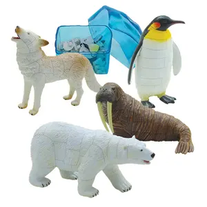 3D قطعة بازل على شكل حيوانات أنتاركتيكا الحيوانات القطب الشمالي الحيوانات القطبية القطب الشمالي الذئب البطريق الفظ القطبية الدب