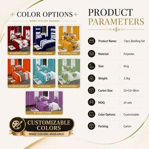 13 Piece New Patterns 2026 Good Quality <strong>Bedding</strong> <strong>Sets</strong> with Matching Curtains and Floor Mat for Bedroom Home Bedsheet King Size - Product Image 3