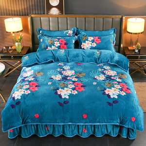 Comforter Bộ Bộ Đồ Giường Sang Trọng Tùy Chỉnh Bộ Đồ Giường Đặt Giá Rẻ Hoa In Ấn Sợi Nhỏ Giường Váy Bộ Đồ Giường Bộ - Product Image 2