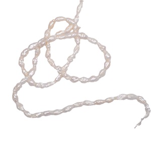 Collier de perles d'eau douce blanches Keshi de forme baroque, produit semi-fini naturel de forme irrégulière - Product Image 5