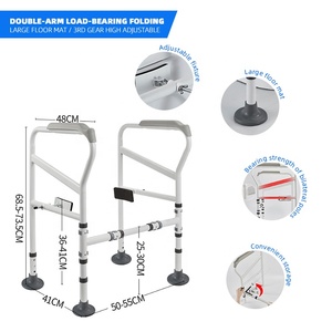 Chất Lượng Cao Có Thể Điều Chỉnh Thép Carbon Nhà Vệ Sinh An Toàn Lan Can Gấp Đường Sắt Cho Người Cao Tuổi Và Khuyết tật Phòng Tắm Thiết Bị An Toàn - Product Image 6