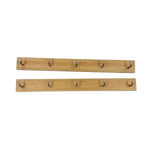 Percheros de Bambú con 5 Ganchos, Perchero Minimalista de Pared para Entrada - Product Image 1