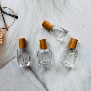 10Ml Heldere Glazen Flessen Met Bamboe Deksels Etherische Olie Of Parfumrol Op Speciale Vorm Rol Op Afdichting Type 15Ml Capaciteit
