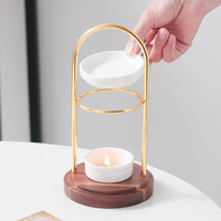 Qiyunzhan métal aromathérapie brûleur en céramique lampe à huile essentielle et brûleur à cire pour la maison pour Amazon stock transfrontalier