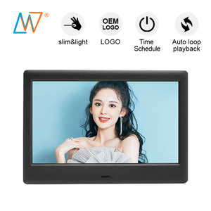 Cadre <span class=keywords><strong>photo</strong></span> numérique électronique LCD 7 pouces de <span class=keywords><strong>bonne</strong></span> <span class=keywords><strong>qualité</strong></span> avec boucle vidéo sonore pour publicité - Product Image 1