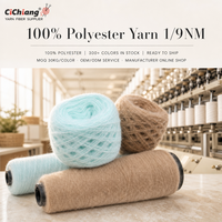 Fil chenille 100% polyester haute densité teint en masse 1/9NM, doux, en cône, pour pulls, écharpes, crochet à la main, tissage textile, usine chinoise