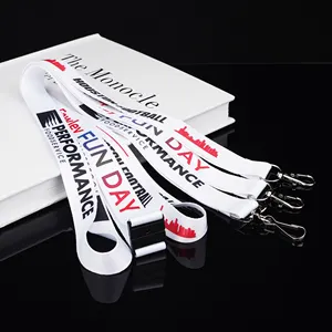 Personalisiertes individuell bedrucktes Logo gewebtes Polyester Jacquard-Halsband Lanyard Wärmeübertragung Schlüssel-Lanyard