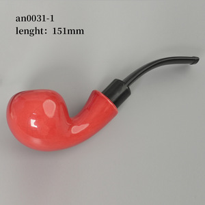MUXIANG Ceramic Smoking Pipe Bent Type With Filter Acrylic Mouthpiece Tobacco Pipe For Personal Gift - Product Image 3
