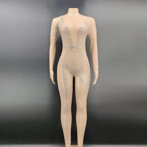 Novance Y1844 Abiti Sexy 2022, Vestito Aderente con Paillettes e Frange, Abito <span class=keywords><strong>Trasparente</strong></span> Estremamente Sexy, Elegante <span class=keywords><strong>Tuta</strong></span> con Paillettes per Feste Serali - Product Image 3